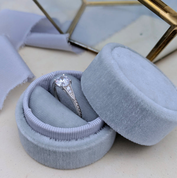 christine alaniz designs alyssa pave engraved engagement ring