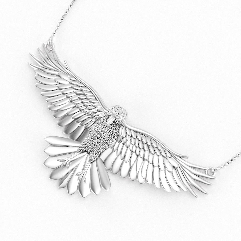 Sterling Silver Crow Pendant