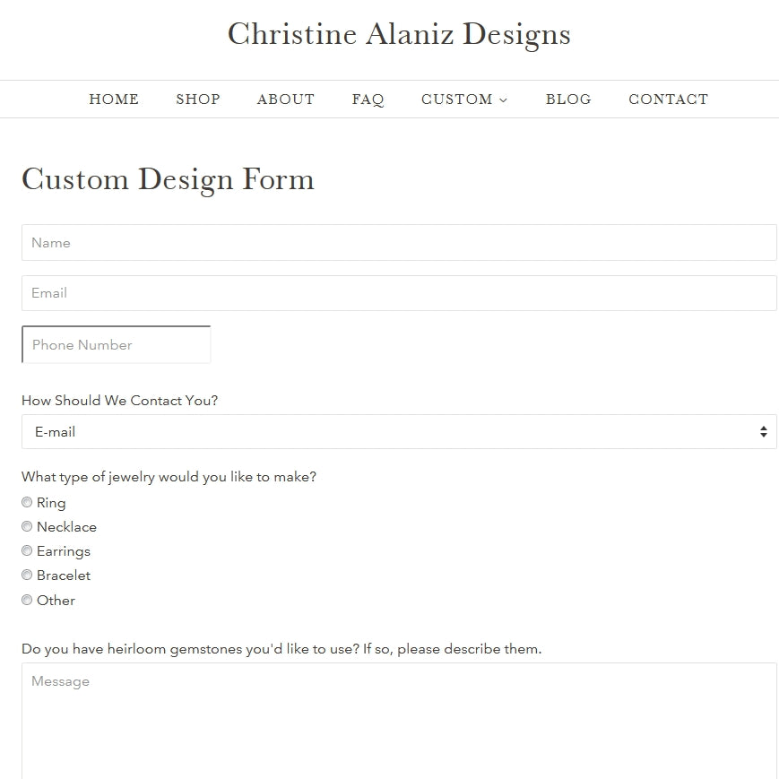 Check out the New Custom Design Form