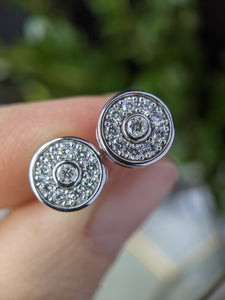 Halo Earrings Using Heirloom Diamonds