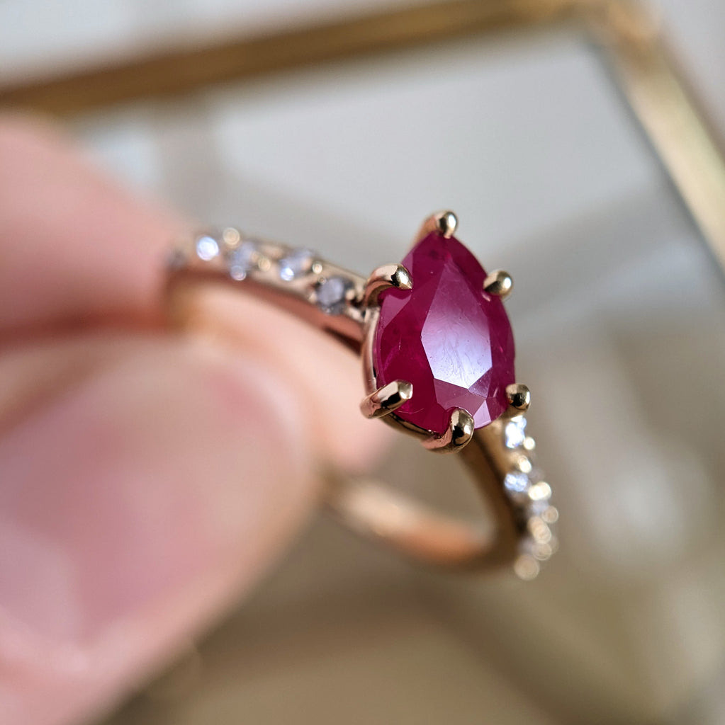 Heirloom Ruby and Diamond Engagement Ring