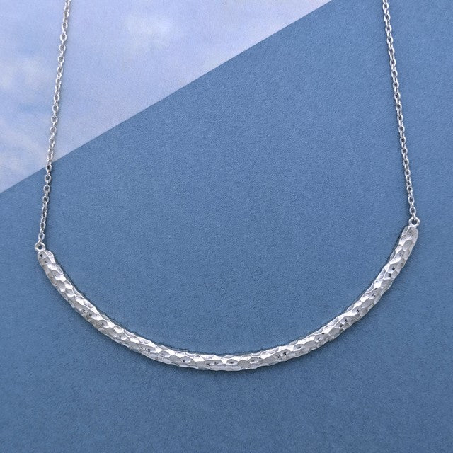 Custom Hammered Arc Necklace