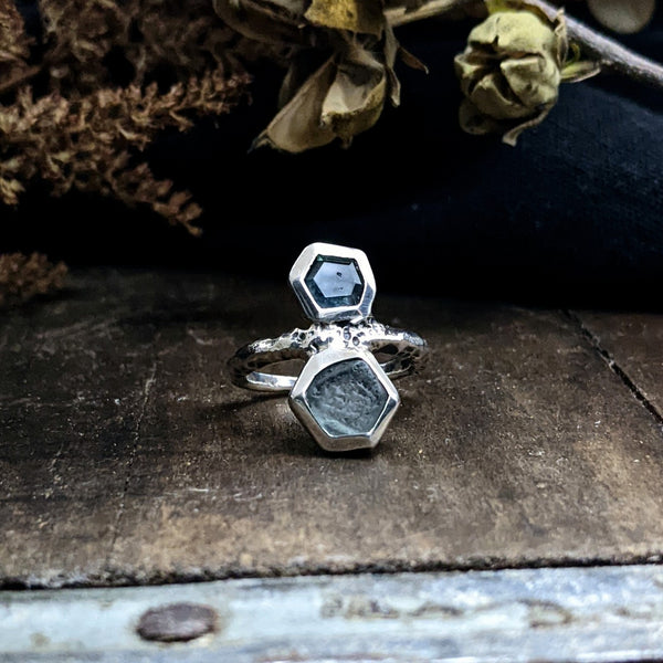 Double Sapphire Monolith Ring