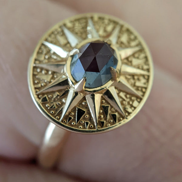 Sunburst Sapphire Ring