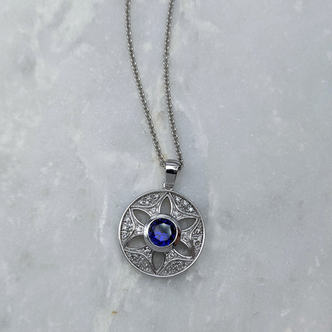 Heirloom Sapphire and Diamond Pendant for A