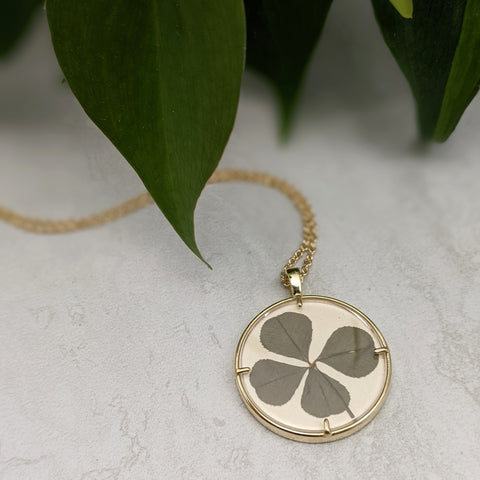 14kt Yellow Gold Four Leaf Clover Pendant