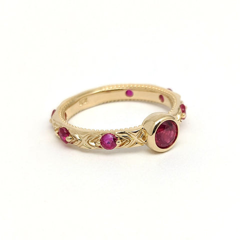 40th Anniversary Ruby Ring in Yellow Gold